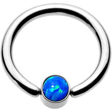 Load image into Gallery viewer, 16G 5/16 Aqua Faux Opal 3mm Disc BCR Captive Ring
