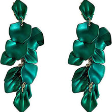 Load image into Gallery viewer, Long Acrylic Rose Petal Earrings