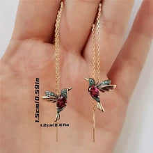 Load image into Gallery viewer, Long Hummingbird Animal Earrings