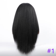 将图片加载到图库查看器,Long Kinky Straight Synthetic Wigs for Black Women Black Brown Blonde Ginger Red White Hair Afro Wigs Synthetic Hair Wigs For Black Women Cosplay Wigs For Women
