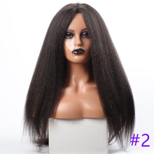 将图片加载到图库查看器,Long Kinky Straight Synthetic Wigs for Black Women Black Brown Blonde Ginger Red White Hair Afro Wigs Synthetic Hair Wigs For Black Women Cosplay Wigs For Women