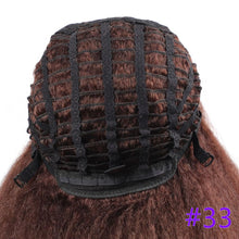 将图片加载到图库查看器,Long Kinky Straight Synthetic Wigs for Black Women Black Brown Blonde Ginger Red White Hair Afro Wigs Synthetic Hair Wigs For Black Women Cosplay Wigs For Women