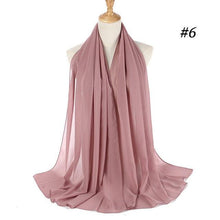 Load image into Gallery viewer, Long Lightweight Soft Solid Color Chiffon Scarfs Muslim Headscarf Hijab Scarf Shawls Wraps Hijab For Women 70*180cm