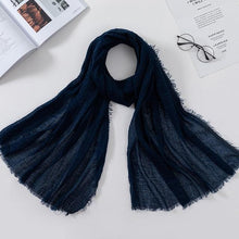 将图片加载到图库查看器,Long Soft Cotton Lightweight Crinkle Hijab Scarf Elegant Headscarf Head Wrap Islamic Head Wraps Hijab For Women 70*175cm