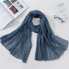 将图片加载到图库查看器,Long Soft Cotton Lightweight Crinkle Hijab Scarf Elegant Headscarf Head Wrap Islamic Head Wraps Hijab For Women 70*175cm