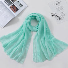 将图片加载到图库查看器,Long Soft Cotton Lightweight Crinkle Hijab Scarf Elegant Headscarf Head Wrap Islamic Head Wraps Hijab For Women 70*175cm