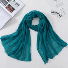 将图片加载到图库查看器,Long Soft Cotton Lightweight Crinkle Hijab Scarf Elegant Headscarf Head Wrap Islamic Head Wraps Hijab For Women 70*175cm