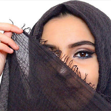 将图片加载到图库查看器,Long Soft Cotton Lightweight Crinkle Hijab Scarf Elegant Headscarf Head Wrap Islamic Head Wraps Hijab For Women 70*175cm