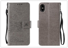 Load image into Gallery viewer, Love Couple Leather Case For iPhone 12 11 Pro mini Phone Flip Wallet Soft Cover Shockproof Floral Cute Modern Leather Wallet Phone Case For iPhone