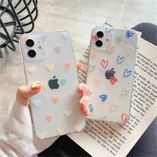 Load image into Gallery viewer, Love Heart Transparent Shockproof Phone Case For iPhone 12 11 Pro Max 7 8 Plus X XS Max XR Lens Protection Soft Cover Love Heart Pattern Soft Flexible Ultra-thin Shockproof Cover Women Girls Phone Case