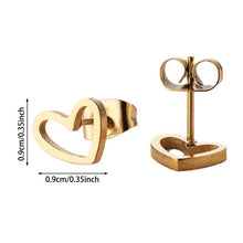 将图片加载到图库查看器,Love Stud Alloy Heart Earrings