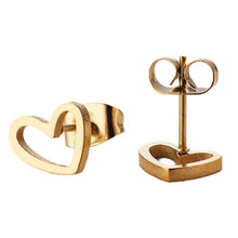 将图片加载到图库查看器,Love Stud Alloy Heart Earrings