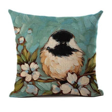 Load image into Gallery viewer, Lovely Bird Polyester Cotton Cushion Cover Bird On The Tree Accent Decorative Throw Pillow Case Hand Painted Cushion Cover Cute Bird Pillow Shells Flower Pattern Pillow Covers Decorative For Sofa Bed Living Room Luxury New Stylish Pillows 45x45cm