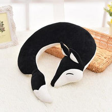 Load image into Gallery viewer, Lovely Fox Travel Pillow Animal Cotton U Shape Travel Car Train Plane Home Nap Pillow Health Care Gift Neck Pillow Travel Pillows Cartoon Planes Fox Animal U-Shaped Neck Pillow Plush Fur Warm Comfortable Luggage Pillow for Airplanes Car Train