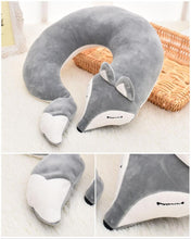 Load image into Gallery viewer, Lovely Fox Travel Pillow Animal Cotton U Shape Travel Car Train Plane Home Nap Pillow Health Care Gift Neck Pillow Travel Pillows Cartoon Planes Fox Animal U-Shaped Neck Pillow Plush Fur Warm Comfortable Luggage Pillow for Airplanes Car Train