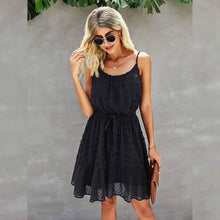 Load image into Gallery viewer, Lovinchic Women's Spaghetti Strap Tied Waist Floral Mini Dress Summer Casual Flowy Dress