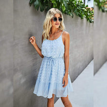 Load image into Gallery viewer, Lovinchic Women's Spaghetti Strap Tied Waist Floral Mini Dress Summer Casual Flowy Dress