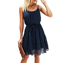 Load image into Gallery viewer, Lovinchic Women's Spaghetti Strap Tied Waist Floral Mini Dress Summer Casual Flowy Dress