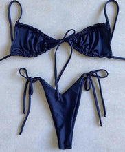 Load image into Gallery viewer, Low Waist Bikini Triangle Swimwear Female String Swimsuit Women Two Piece Swimsuit Swimwear Halter String Triangle Bikini Sets Women Print 2 Piece Suit Push Up Bathing Suit Swim Suit New