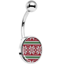 将图片加载到图库查看器,Red Green Christmas Sweater Belly Ring