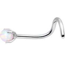 Load image into Gallery viewer, 20G White Faux Opal Pronged Left Nose Screw