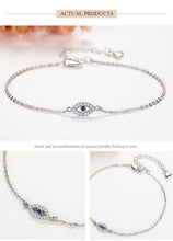 Load image into Gallery viewer, Lucky Eye Bracelet Sterling Silver Bracelets For Women Luxury Adjustable Eye Shaped Bracelet Cubic Zirconia Elegant Pendant Necklace Dainty Jewelry
