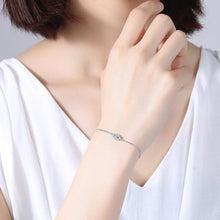 Load image into Gallery viewer, Lucky Eye Bracelet Sterling Silver Bracelets For Women Luxury Adjustable Eye Shaped Bracelet Cubic Zirconia Elegant Pendant Necklace Dainty Jewelry