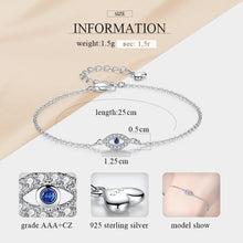 Load image into Gallery viewer, Lucky Eye Bracelet Sterling Silver Bracelets For Women Luxury Adjustable Eye Shaped Bracelet Cubic Zirconia Elegant Pendant Necklace Dainty Jewelry
