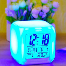 Load image into Gallery viewer, Luminous Alarm Clock Multifunctional White Screen Color Changing Bedroom Night Light Touch Control Bedside Lamp Dimmable Multi-Color Changing Gift Ideas Colorful Decompression Digital Accessories
