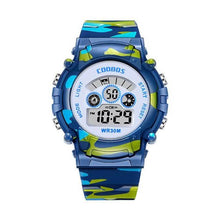 Load image into Gallery viewer, Luminous Camouflage Kids Watches LED Colorful Flash Digital Waterproof Alarm Date Week Digital Sport Watch For Boys Girls Kid Waterproof Electronic Multi Function Casual Outdoor Watches