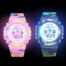 Load image into Gallery viewer, Luminous Camouflage Kids Watches LED Colorful Flash Digital Waterproof Alarm Date Week Digital Sport Watch For Boys Girls Kid Waterproof Electronic Multi Function Casual Outdoor Watches