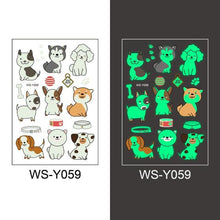Load image into Gallery viewer, Luminous Tattoo Stickers Temporary Animal Tattoos Glow Paste on Face Arm Leg Fluorescent Waterproof Fake Tattoo For Kids Girls