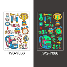 Load image into Gallery viewer, Luminous Tattoo Stickers Temporary Animal Tattoos Glow Paste on Face Arm Leg Fluorescent Waterproof Fake Tattoo For Kids Girls