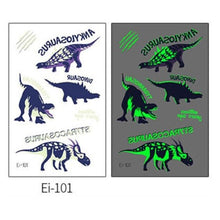 Load image into Gallery viewer, Luminous Tattoo Stickers Temporary Animal Tattoos Glow Paste on Face Arm Leg Fluorescent Waterproof Fake Tattoo For Kids Girls