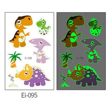 Load image into Gallery viewer, Luminous Tattoo Stickers Temporary Animal Tattoos Glow Paste on Face Arm Leg Fluorescent Waterproof Fake Tattoo For Kids Girls