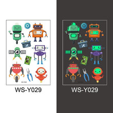 Load image into Gallery viewer, Luminous Tattoo Stickers Temporary Animal Tattoos Glow Paste on Face Arm Leg Fluorescent Waterproof Fake Tattoo For Kids Girls