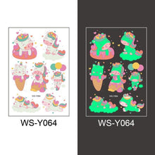 Load image into Gallery viewer, Luminous Tattoo Stickers Temporary Animal Tattoos Glow Paste on Face Arm Leg Fluorescent Waterproof Fake Tattoo For Kids Girls