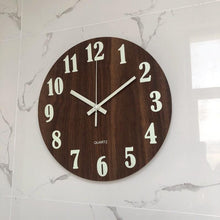 将图片加载到图库查看器,Luminous Wall Clock Silent Non-Ticking Quartz Wall Clocks Large Luminous Function Numbers and Hands Battery Operated Decorative Wall Clock for Office 12 Inch Wooden Silent Non-Ticking Kitchen Wall Clocks With Night Lights For Indoor/Outdoor Living Room