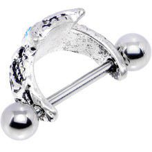 Load image into Gallery viewer, 16G 1/2 Aqua Gem Eye of the Owl Helix Cuff Cartilage Earring