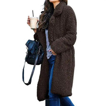 Load image into Gallery viewer, Luxurious Autumn Winter Jacket Female Coat Solid Color Fleece Coats Casual Outerwear Warm Soft Cardigan Fur Jackets For Female Clothes