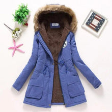 Load image into Gallery viewer, Luxurious Autumn Winter Women Cotton Jacket Padded Casual Slim Coat Emboridery Hooded Size 3XL Wadded Overcoat