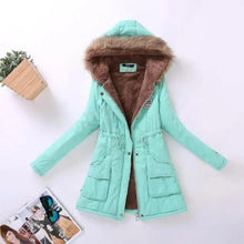 Load image into Gallery viewer, Luxurious Autumn Winter Women Cotton Jacket Padded Casual Slim Coat Emboridery Hooded Size 3XL Wadded Overcoat