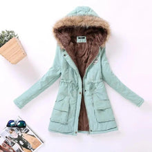 Load image into Gallery viewer, Luxurious Autumn Winter Women Cotton Jacket Padded Casual Slim Coat Emboridery Hooded Size 3XL Wadded Overcoat