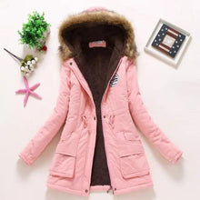 Load image into Gallery viewer, Luxurious Autumn Winter Women Cotton Jacket Padded Casual Slim Coat Emboridery Hooded Size 3XL Wadded Overcoat