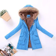 Load image into Gallery viewer, Luxurious Autumn Winter Women Cotton Jacket Padded Casual Slim Coat Emboridery Hooded Size 3XL Wadded Overcoat
