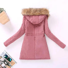 Load image into Gallery viewer, Luxurious Autumn Winter Women Cotton Jacket Padded Casual Slim Coat Emboridery Hooded Size 3XL Wadded Overcoat
