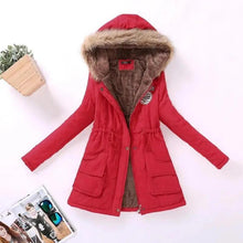 Load image into Gallery viewer, Luxurious Autumn Winter Women Cotton Jacket Padded Casual Slim Coat Emboridery Hooded Size 3XL Wadded Overcoat