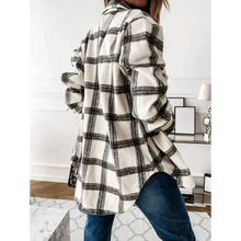 Load image into Gallery viewer, Luxurious Fashionable Women's Long Sleeve Plaid Shirt Coats Top Spring Autumn Casual Lapel Cardigan ,Jackets ,Outerwear,Streetwear