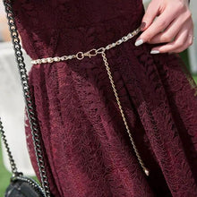 Load image into Gallery viewer, Luxurious Metal Adjustable Thin Strap Body Link Belts For Women Fashion Long Tassel Belly Metal Chain Waistbands For Women