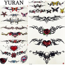 Load image into Gallery viewer, Luxury Big Tattoo Stickers Butterfly Body Arm Leg Tattoos Temporary Black Flower Rose Tattoos For Women's Adults